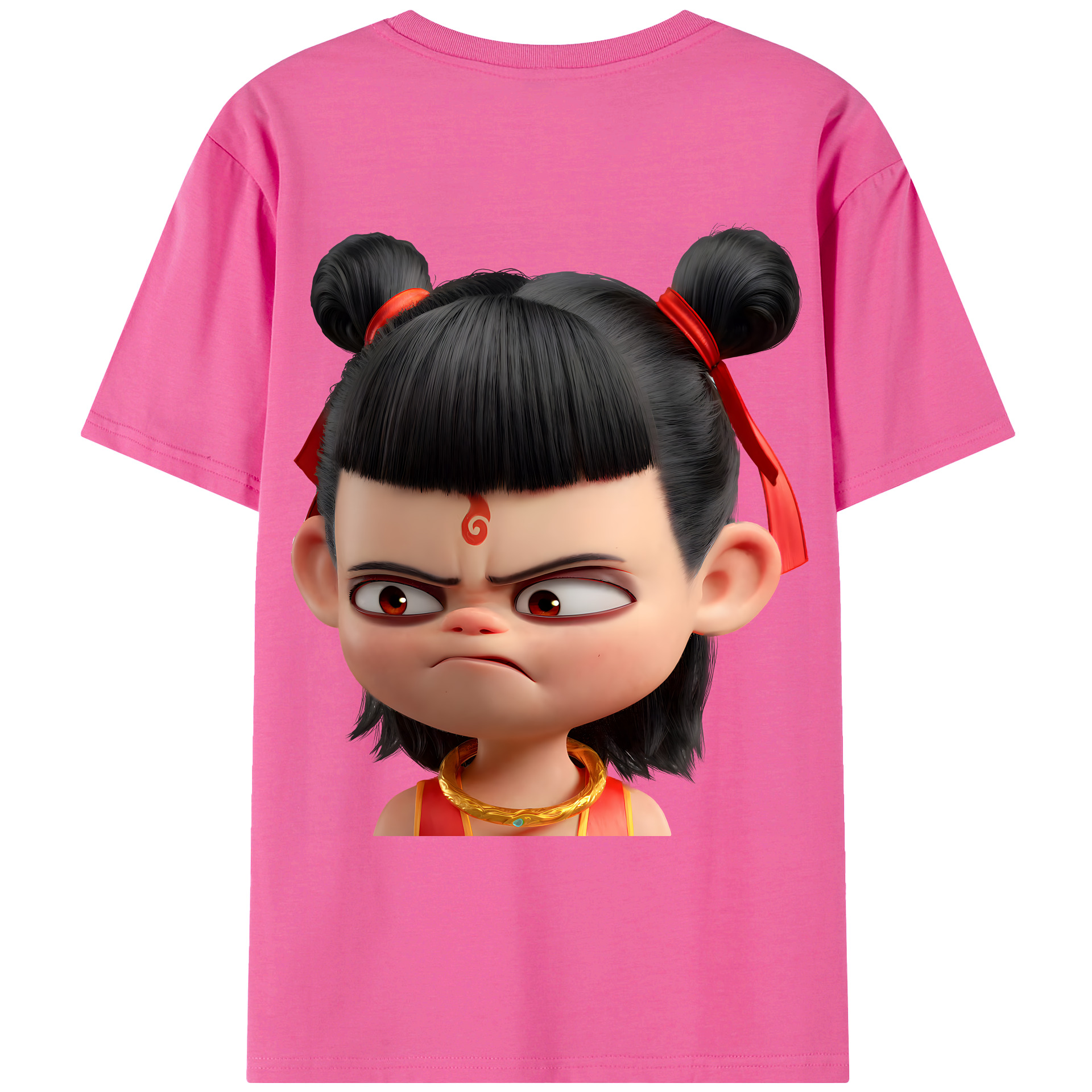 （画像用） Ne Zha 2 ナタ 魔童の大暴れ レディース半袖Tシャツ(バックプリント)
